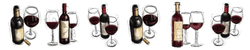 Model sticlă printată, Vin