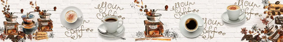 Model sticlă printată, Cafea