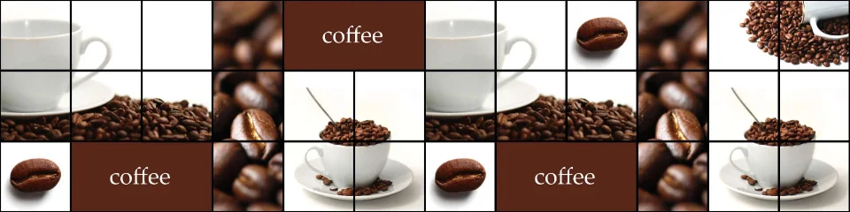 Model sticlă printată, Cafea