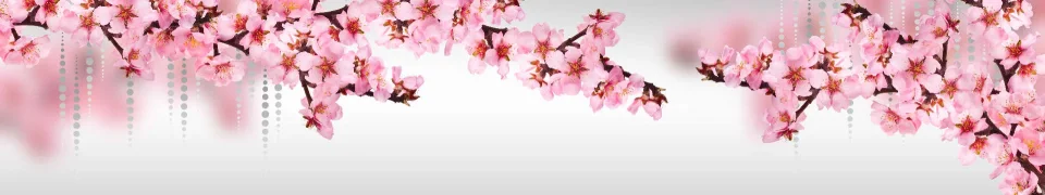 Model sticlă printată, Copaci înfloriți