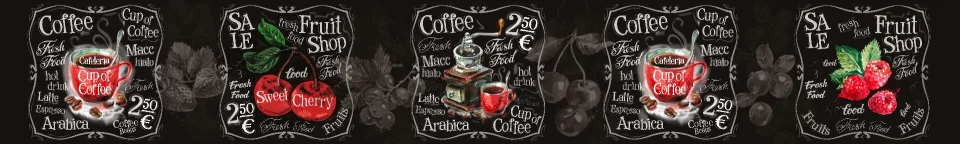 Model sticlă printată, Cafea
