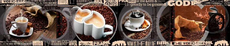 Model sticlă printată, Cafea