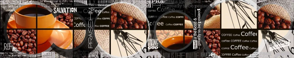 Model sticlă printată, Cafea