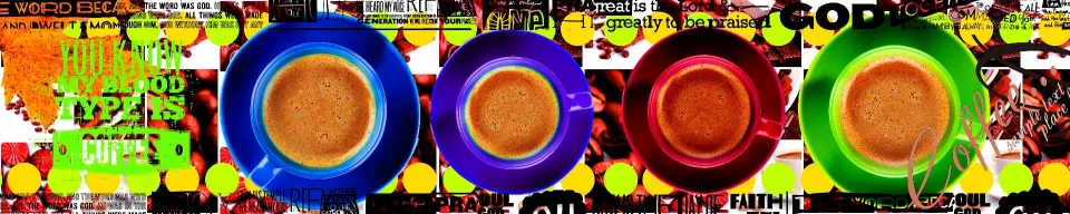 Model sticlă printată, Cafea