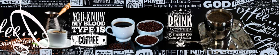 Model sticlă printată, Cafea