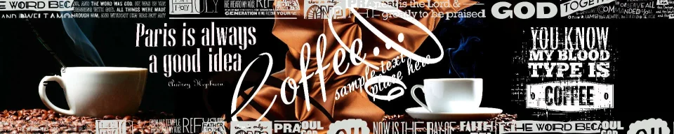 Model sticlă printată, Cafea