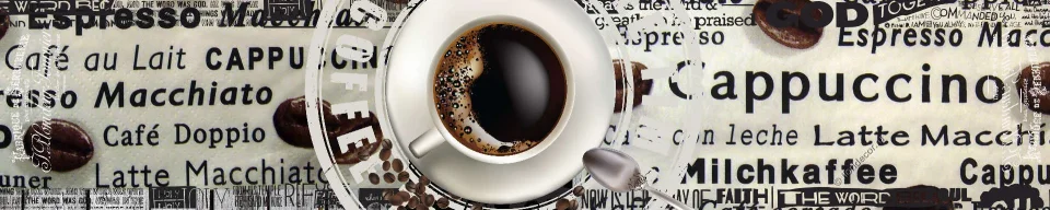 Model sticlă printată, Cafea