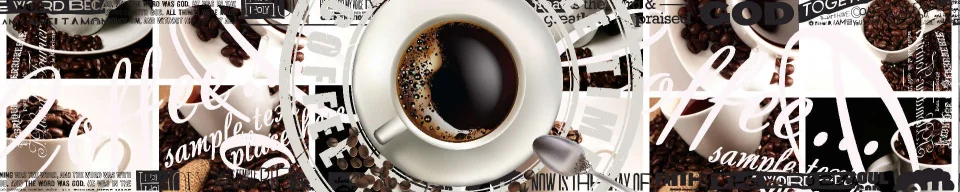 Model sticlă printată, Cafea