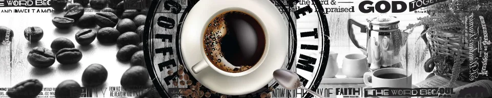 Model sticlă printată, Cafea