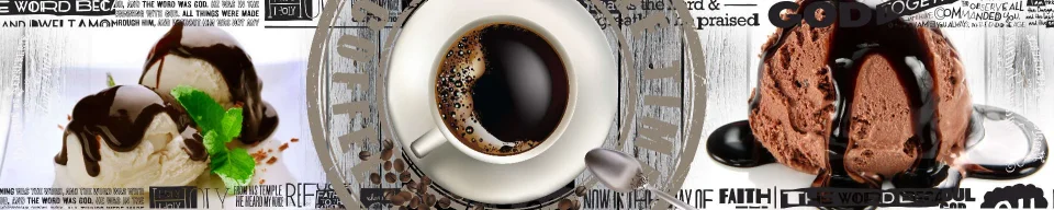 Model sticlă printată, Cafea