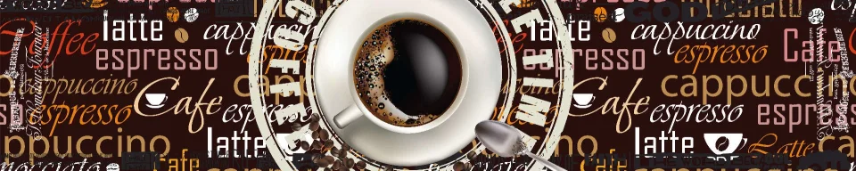 Model sticlă printată, Cafea