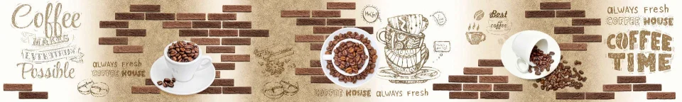 Model sticlă printată, Cafea