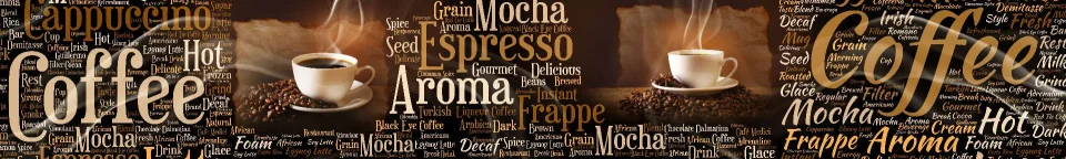 Model sticlă printată, Cafea