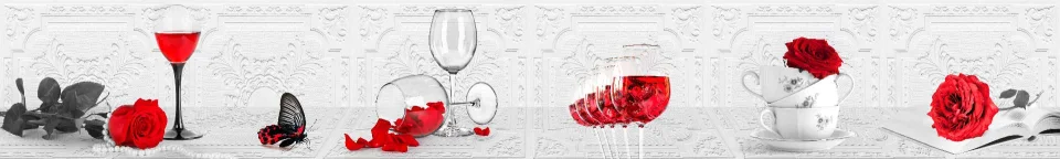 Model sticlă printată, Trandafiri