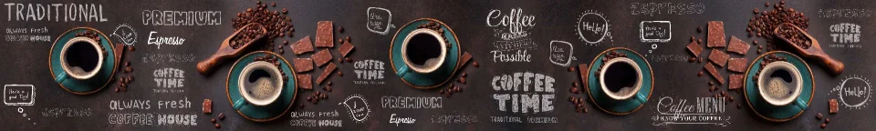 Model sticlă printată, Cafea